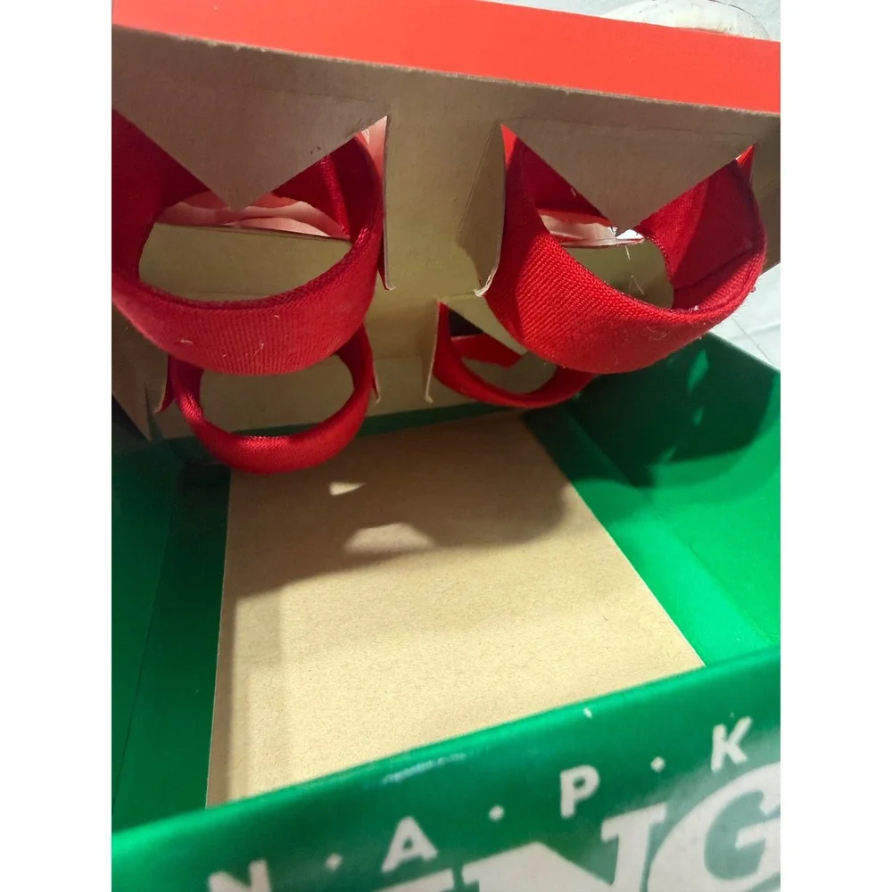 Vintage Hedaya Brothers Santa Claus Wood Napkin Rings Set of 4 Original Box